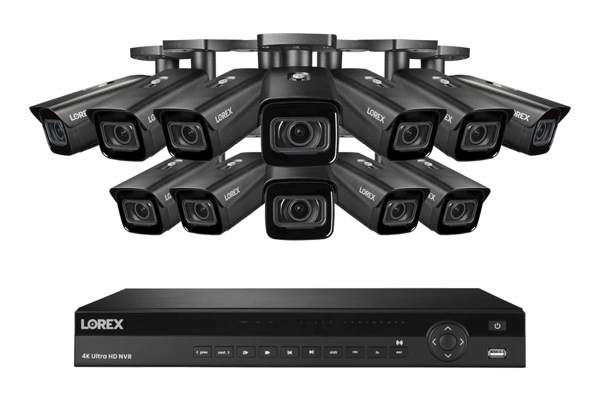 Lorex 4K (16 Camera Capable) 6TB Wired NVR System with Nocturnal 3 Smart IP Bullet Cameras with Motorized Varifocal Lens