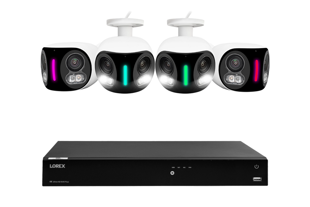 Lorex Fusion NVR with H20 (Halo Series) IP Dual Lens Cameras - 4K 16-Channel 4TB Wired System