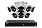 Lorex Fusion 4K (16 Camera Capable) 4TB Wired NVR System with 8 Bullet Cameras Featuring Smart Deterrence and Two-Way Talk