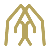 Decorative praying hands gold icon on a transparent background