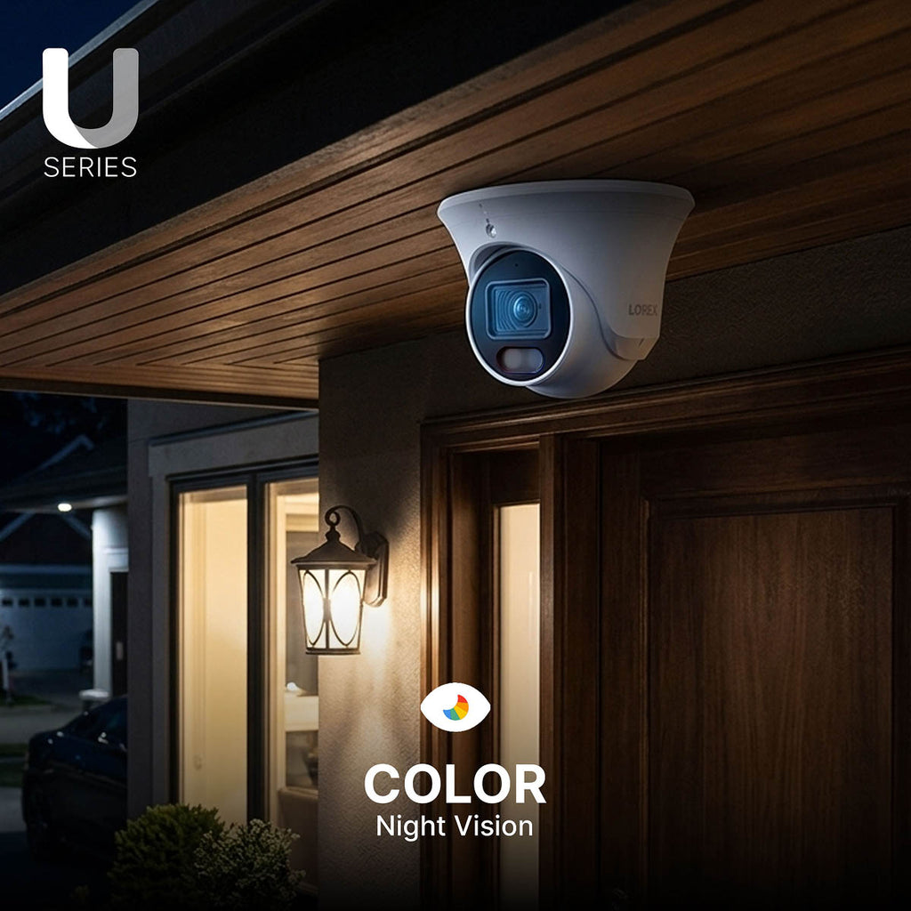 Lorex Connect U3 2K+ PoE Turret Camera with Red & Blue Deterrence Lights