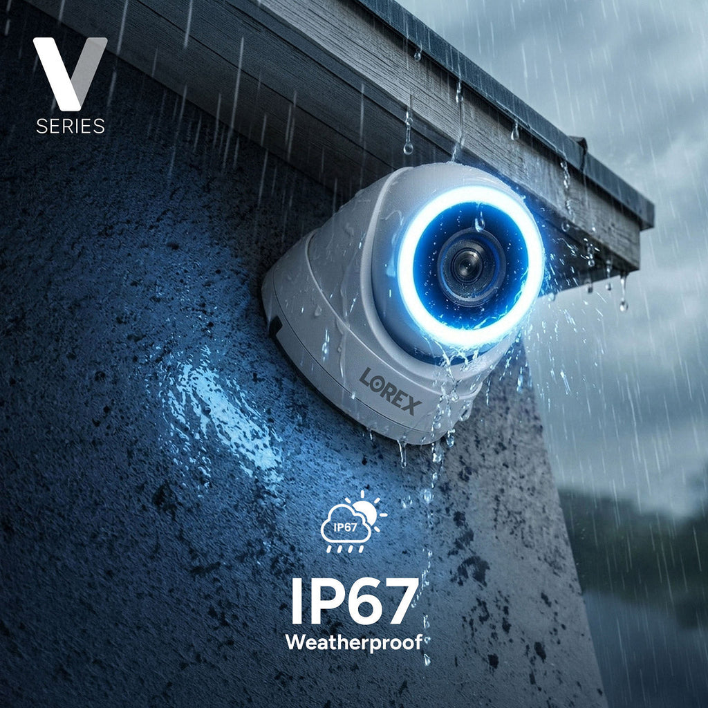 Lorex Connect V5 4K PoE Turret Cameras with Color Smart Security Lighting - White/Black