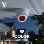 Lorex Connect V5 4K PoE Turret Cameras with Color Smart Security Lighting - White/Black