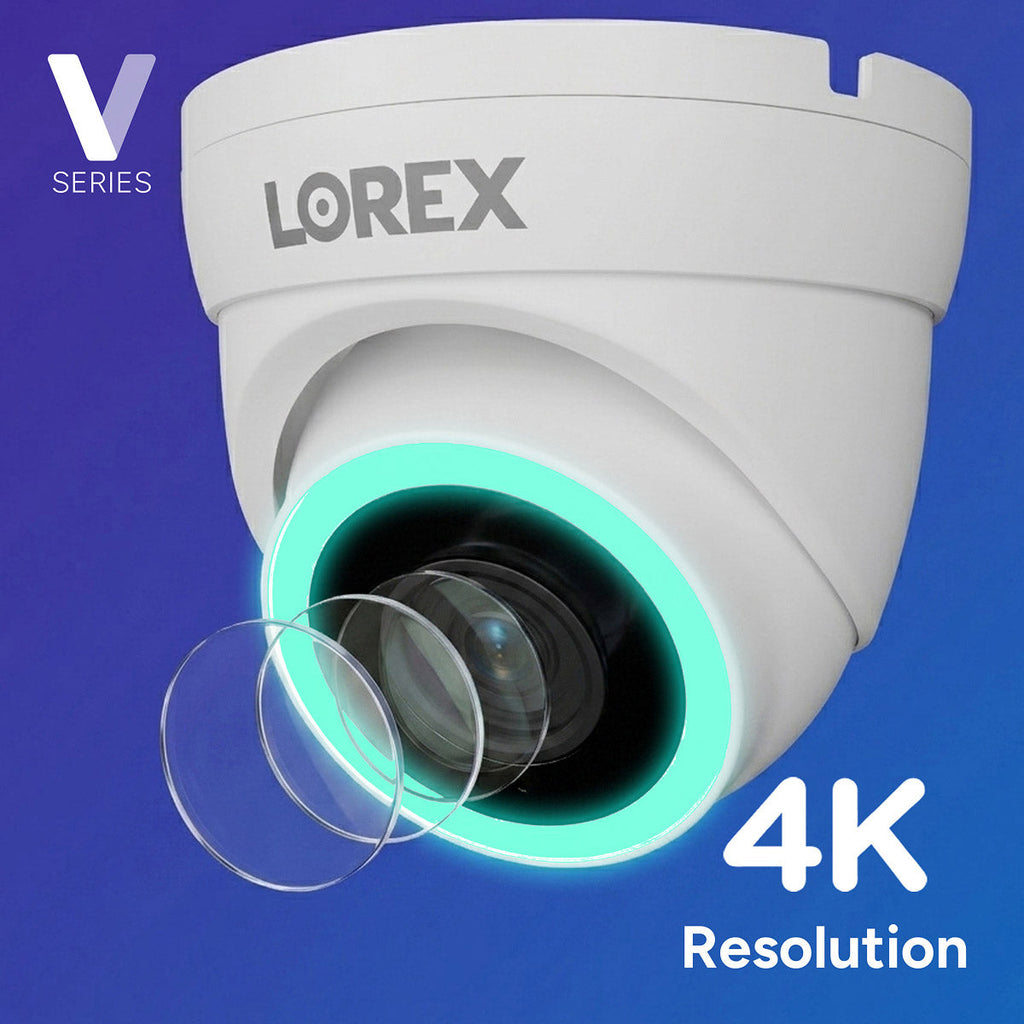 Lorex Connect V7 4K PoE Turret Camera with Color Night IQ+ - White/Black