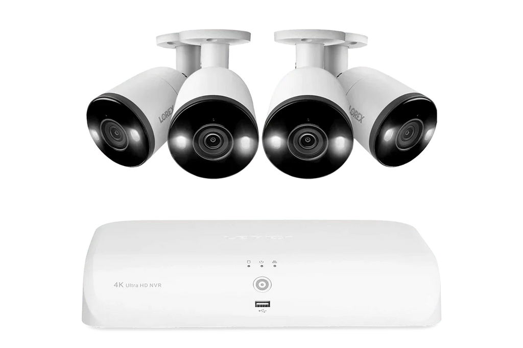 Lorex Fusion 4K 16-Camera Capable (8 Wired + 8 Wi-Fi) 2TB NVR System with 4 Bullet Cameras Featuring Smart Deterrence and 2-Way Audio - Lorex Technology Inc.