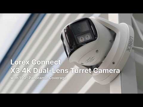 Caméra tourelle double objectif 4K Lorex Connect X3 avec couverture panoramique de 190°