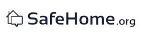 SafeHome.org logo with a house icon on a transparent background