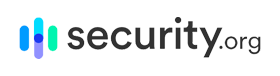 Logo of security.org with colorful design elements on a transparent background