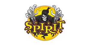 Logo of Spirit with a skull and crossed bones design on a transparent background