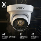 Lorex Connect X Series 4K 32-Channel Wired NVR System with X3 Turret Security Cameras - 8TB