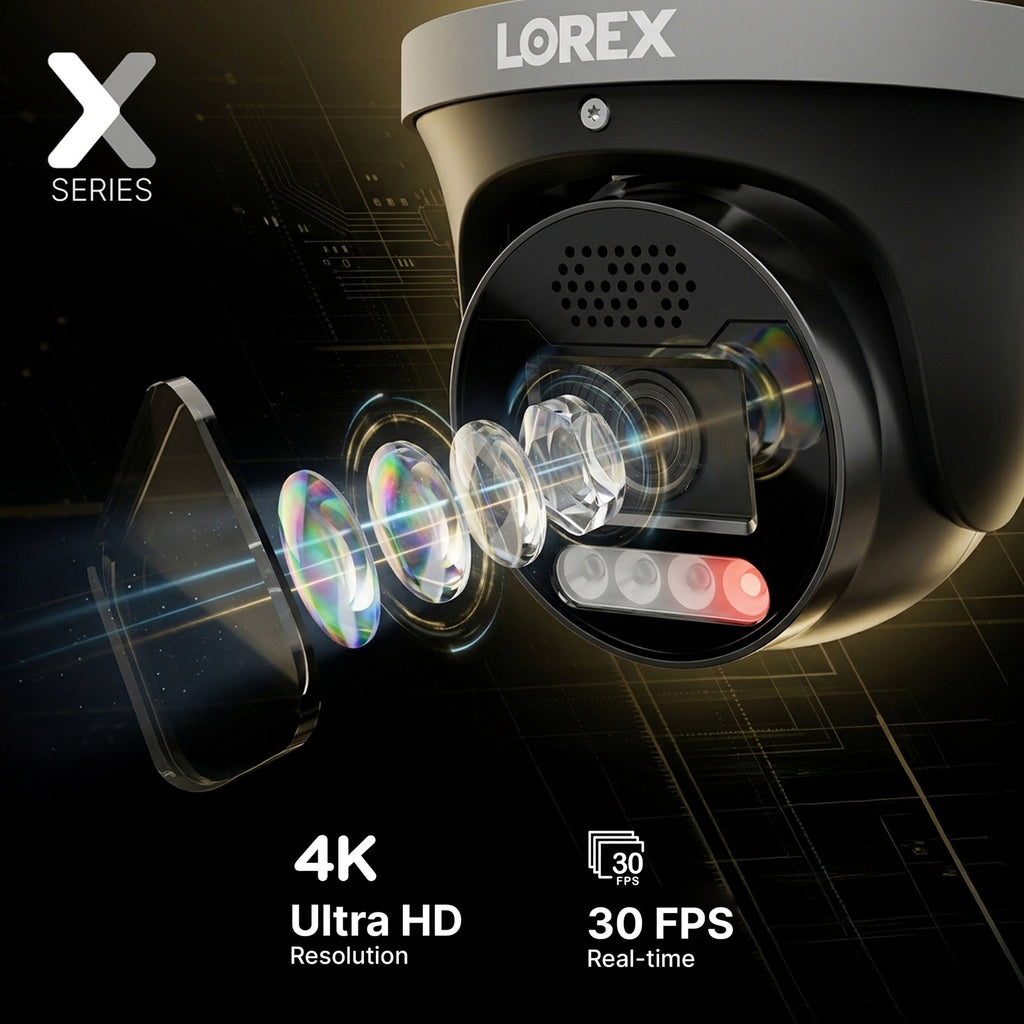 Lorex Connect X5 4K PoE Turret Camera with AI Color Night Vision