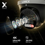 Lorex Connect X5 4K PoE Turret Camera with AI Color Night Vision