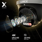 Lorex Connect X Series 4K 32-Channel Wired NVR System with X5 Turret Security Cameras - 8TB