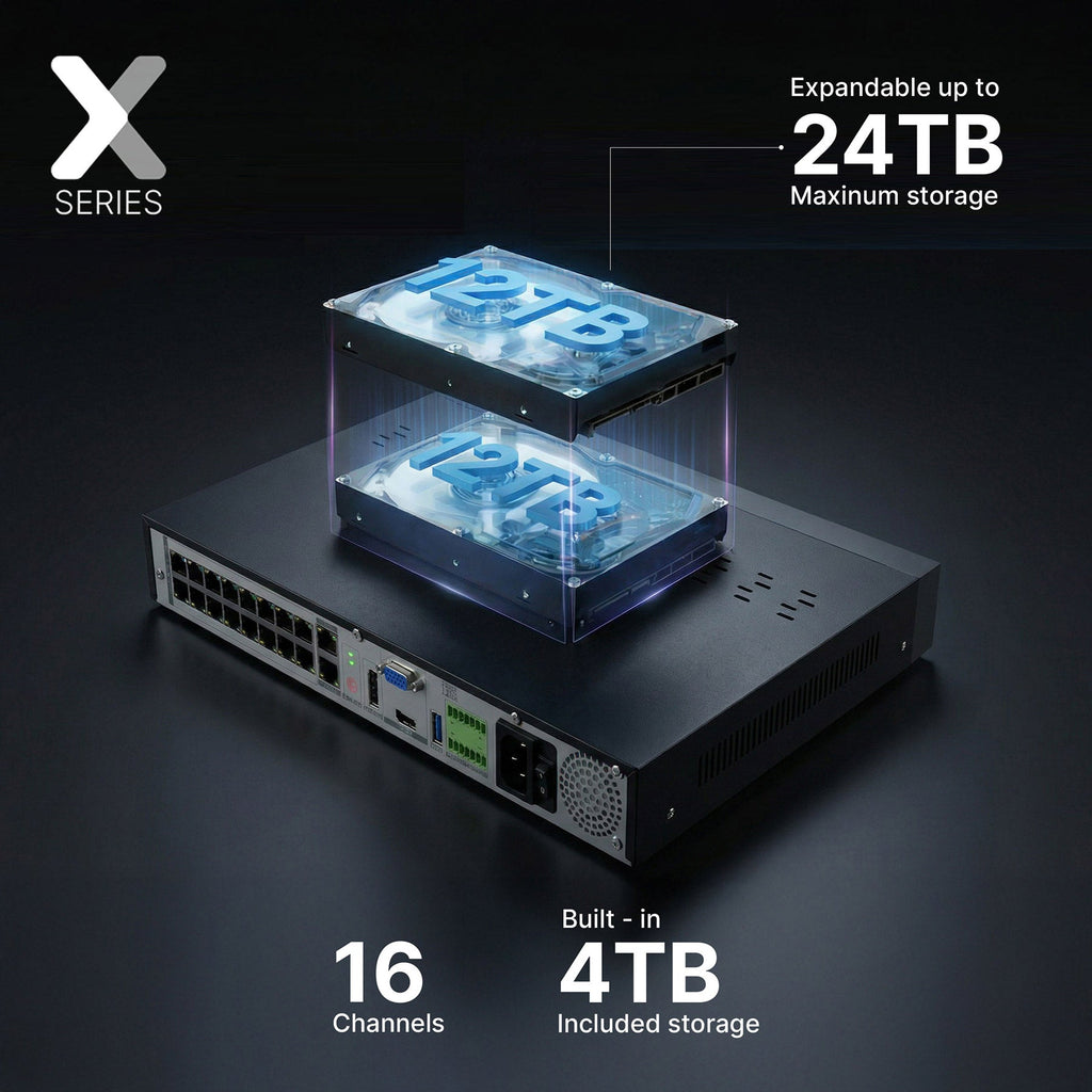 Lorex Connect X Series 4K 16-Channel Wired NVR System with X3 Bullet Security Cameras - 4TB