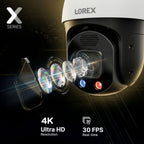 Lorex Connect X Series 4K PTZ PoE Camera with 30× Optical Zoom